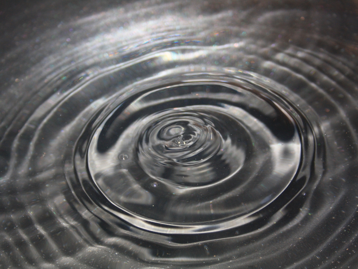 Ripples from a drop of water.